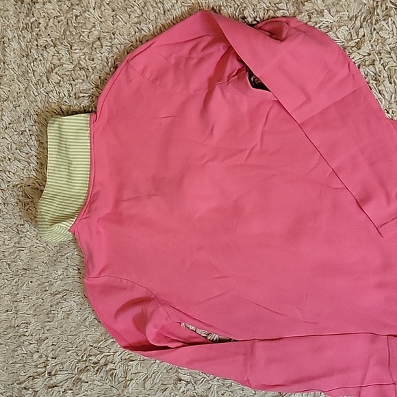 Haley and the Hound long sleeved dress collared (pink with green collar) - Picture 4 of 4